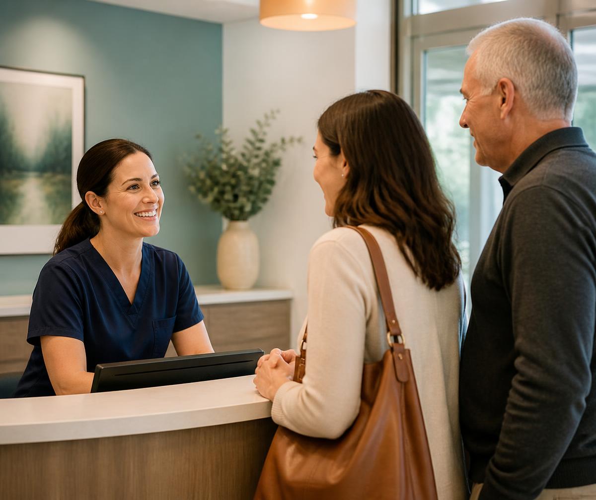 A nurse practitioner talking with a patient